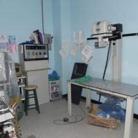 Radiology room with x-ray machine