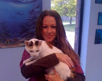 Tammy Veterinary Technician holding a cat